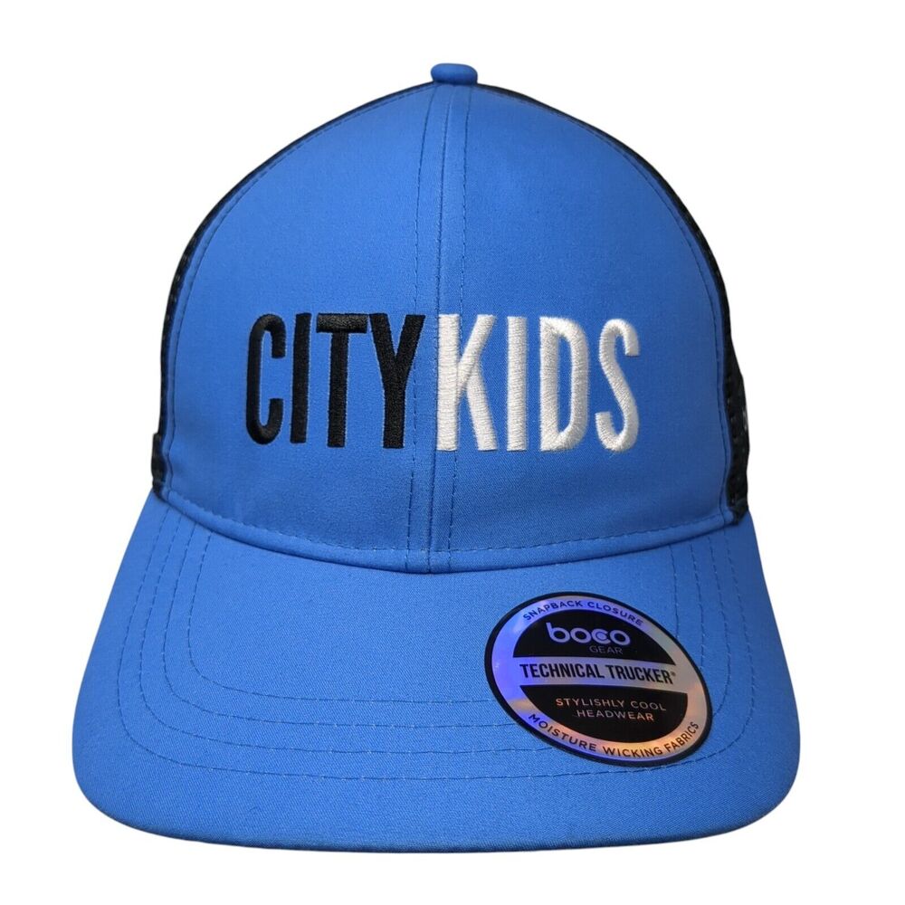 City Kids Snapback Trucker Hat Blue One Size Mesh Back Outdoor Boco Gear